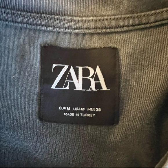ZARA Acid Wash Drop Waist T-Shirt Midi Dress Gray Size Medium - Picture 10 of 12